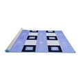 thumbnail image 2 of Ahgly Company Machine Washable Indoor Round Checkered Blue Modern Area Rugs, 4' Round, 2 of 4