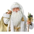 thumbnail image 2 of The Ashton-Drake Galleries White Christmas Decoration Musical Santa Claus Portrait Doll With A Beautiful Gold Filigree Robe Lined with 40 Sparkling LED Lights Plays Melody White Christmas 25"-Inches, 2 of 9
