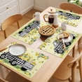 thumbnail image 5 of Summer Lemons Placemats Set of 4 Rustic Black Plaid Truck Fruits Yellow Place Mats Indoor Wipeable Table Mats Washable Cloth Dining Table Placemats for Kitchen Holiday Party Home Decor 13x19 Inch, 5 of 9