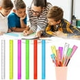 thumbnail image 2 of School savings Rulers 12 Inch Colored Clear Rulers Plastic Measuring Ruler For Kids School Home And Millimeter Centimeter And Inches Pack Of 6, 2 of 9
