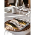 thumbnail image 6 of Brown Striped Ombre Cloth Napkins Set of 6 Reusable Dinner Napkins, Modern Brown Moire Geometric Cocktail Napkin Washable Table Napkins for Wedding/Holiday Party/Baby Shower 20"x20", 6 of 7