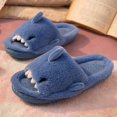 thumbnail image 1 of ZHAOCHENG Pantuflas de algodón con punta abierta y diseño de tiburón para mujer, para el hogar, para invierno, suaves, de felpa, unisex, 42-43, 1 of 5
