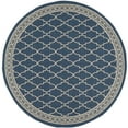 thumbnail image 2 of SAFAVIEH Courtyard Jasper Geometric Bordered Indoor/Outdoor Area Rug, 6'7" x 6'7" Round, Navy/Beige, 2 of 7
