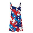 thumbnail image 4 of Timegard Womens Independence Day Rompers Summer Print Lightweight Scoop Neck Short Overalls with Pockets, 4 of 5