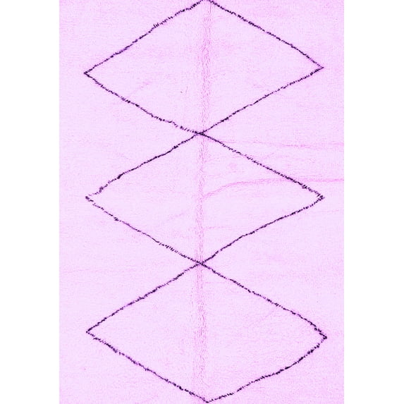 Ahgly Company Indoor Rectangle Solid Purple Modern Area Rugs, 3' x 5'