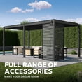 thumbnail image 5 of Mirador 10' x 20' 111S Outdoor Pergola Gazebo,Full Aluminum Frame w/ Adjustable Roof, Charcoal, 5 of 11