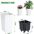 thumbnail image 3 of Rectangular Planters Set of 2 Large Modern Plant Pots with Drainage Holes＆Water Level Monitor＆Wheels Outdoor and Indoor for Patio, Porch, Living Room, or Home Office, 3 of 9