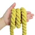 thumbnail image 4 of Uxcell 15 Feet Tug of War Rope for Adults Teen 3-Strand Natural Twisted Cotton Rope with Flag Yellow, 4 of 6