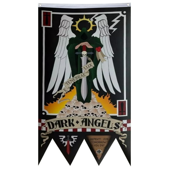Dark Angels Chapter Legion Flag Banner Home Yard Garden Decor 30x50in