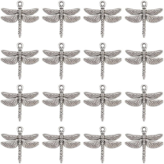 1 Box 100Pcs Dragonfly Charms Bulk Fly Insect Charm Alloy Flying Silver Tibetan Style Spring Summer Wing Animal Pendant Charm for Jewelry Making Charms Necklaces Supplies DIY Crafts
