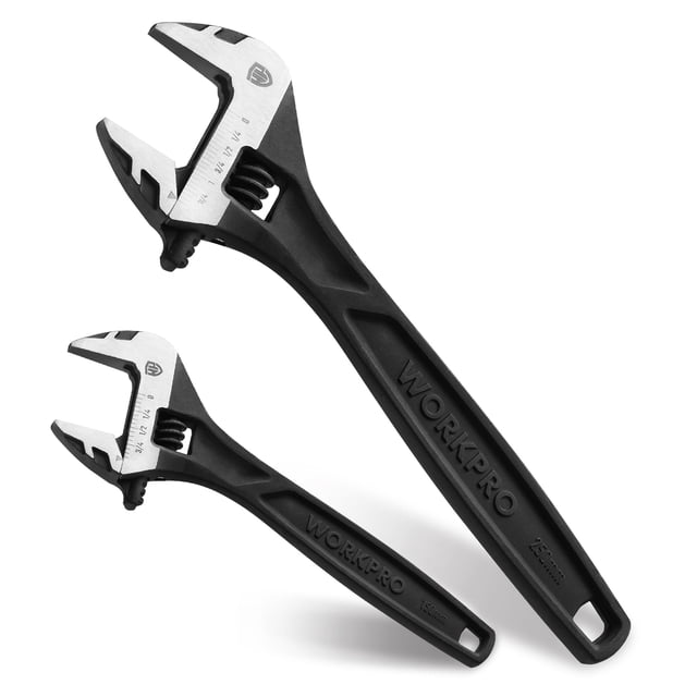 Juego de llaves ajustables WORKPRO de acero Cr-V de 6 cm y 25 cm