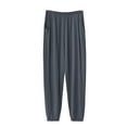 thumbnail image 2 of Momasggi Mens Big and Tall Pajama Pants Soft Comfy Elastic Waist Sleep Pants Solid Color Home Lounge Pants with Pockets Lightweight Cozy Cotton Pj Pant Sleepwear Dark Gray 6XL, 2 of 5