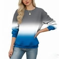 thumbnail image 3 of SDNall Women‘s Ombre Print Drop Shoulder Sweatshirt, Long Sleeve Round Neck Pullover Top for Casual Loungewear, 3 of 5