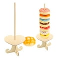 thumbnail image 4 of Soporte de madera para donas, soporte para donas, soporte de madera para decoración de pasteles, fiesta de cumpleaños, boda, paquete de 3 corazones, 4 of 5