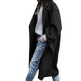 thumbnail image 6 of VEKDONE Womens Pea Coat Button Down Notch Neck Long Jackets Solid Color Wool Blend Overcoat Loose Fit Plus Size Soft Outerwear with Pockets, 6 of 8