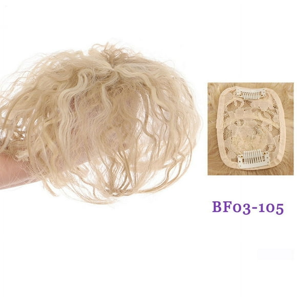 XmhyTop Small Area Short Curly Human Hair Topper Fluffy Curly Hair Topper Clip in Hairpieces Top Topper Hair Replacement Wiglets Weavy Topper Hair Pieces,Butter Blonde