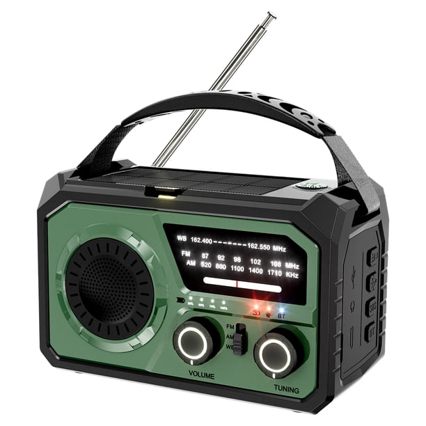 Radio Recargable AM/FM Emergencia 16000 MAh Con Alarma SOS LED Power Bank para Campamento Supervivencia