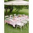 thumbnail image 3 of Outdoor Tablecloth with Umbrella Hole and Zipper, Valentine's Day Rectangle Table Cloth 54x80 Inch Waterproof Tablecloth, Pink Red Roses Love Heart Eucalyptus Plaid Picnic Table Cover for Patio, 3 of 7