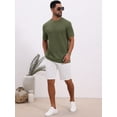 thumbnail image 5 of DARING DIVA Men's Waffle Short Sleeve Crew Neck Solid Knitted T-Shirt S Olive Green, 5 of 7