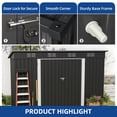 thumbnail image 5 of Uforic Oversized Steel Storage Shed with Ventilation, Lockable Doors, and Sloped Roof for Outdoor, Dark Gray, 5 of 8