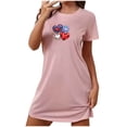 thumbnail image 2 of Robe pour Femmes, Shorts pour Femmes, Chemise de Nuit Courte Ample pour Femmes Imprimée à Col Rond et Manches Courtes, 2 of 6