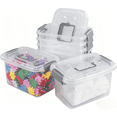 thumbnail image 1 of Cajas de Almacenamiento de Plástico Transparente, 6 Paquetes, Caja de Plástico con Cierre, 1 of 4