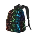 thumbnail image 2 of Mochila con estampado de huellas de animales y arcoíris, ideal para portátiles, viajes, senderismo, negocios, para mujeres y hombres., 2 of 5