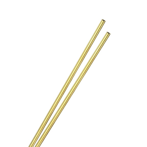 Uxcell 2-Pack 300mm Brass Round Tube,  2mm ID 4mm OD Seamless Stainless Steel Tubing for Construction/Machining/DIY Crafting