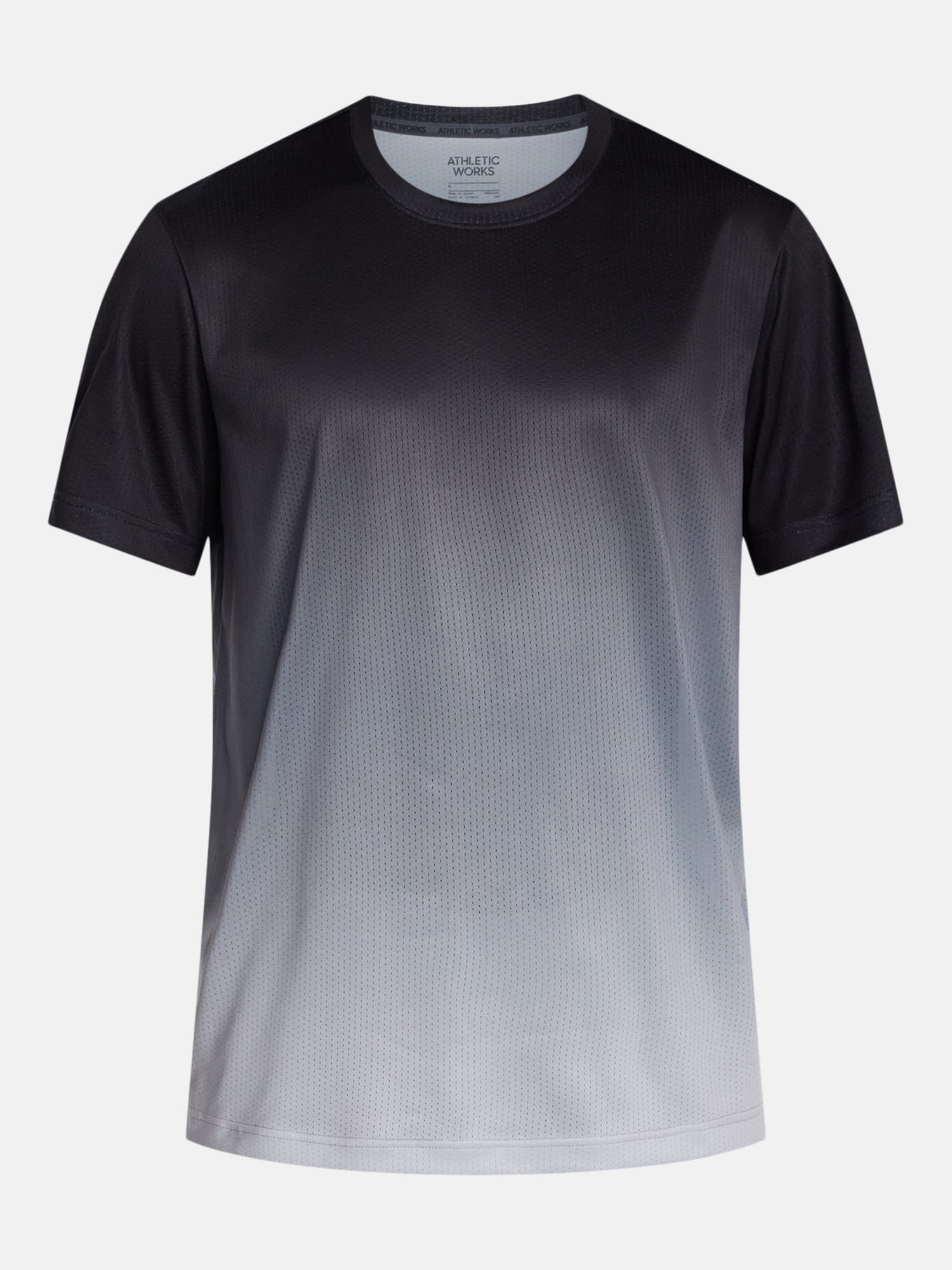 Athletic Works Men's and Big Men's Active Ombre Perforated Mesh Performance Tee Shirt, Sizes XS-5XL