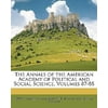 The Annals of the American Academy of Political and Social Science, Volumes 87-88