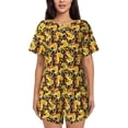 thumbnail image 1 of Fotbe Cartoon Ducks Conjunto de Pijama Estampado para Mujer, 2 Piezas, Ropa de Dormir con Camiseta de Manga Corta y Shorts Suaves-X-Large, 1 of 6