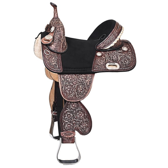HILASON Child Treeless Horse Saddle Western American Leather Barrel | for Horses