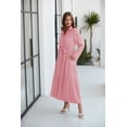thumbnail image 4 of NAYAOTO Women's Maxi Shirt Dress - 2026 Long Sleeve Button Casual Fall A-line Work Tiered Dresses with Belt and Pockets, 4 of 7