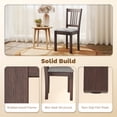 thumbnail image 4 of HOMCOM Dining Chairs Set of 2, Upholstered Kitchen Chairs with Rubberwood Frame, Padded Seat and Slat-Back for Living Room, Dining Room, Espresso, 4 of 9