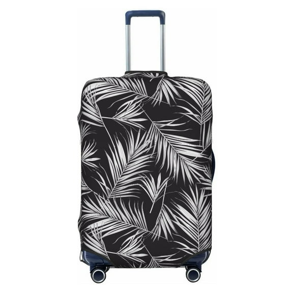 Travel Luggage Cover Protector - White palm leaves_G Anti-Scratch Suitcase Covers Fits 18-32 Inch Luggage
