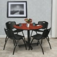 thumbnail image 2 of Round Table & Chair Set, Wood, Metal, Plastic Top, Cherry TKB36RNDCH47BK, 2 of 8
