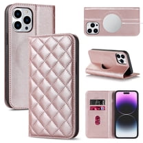 Feishell Wallet Case Designed for iPhone 15 Pro,Compatible with MagSafe Charger,Stylish PU Leather Magnetic Closure Folio RFID Blocking Protection Card Slots Flip Kickstand Phone Case,Rosegold