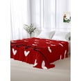 thumbnail image 5 of Saint Valentine's Day, California King Size Flat Sheet, Wrinkleproof & Fadeproof Cooling Flat Bed Sheet Only, Red Love Heart Romantic Breathable Soft Bedding Top Sheets 108 x 98 Inches, 5 of 8