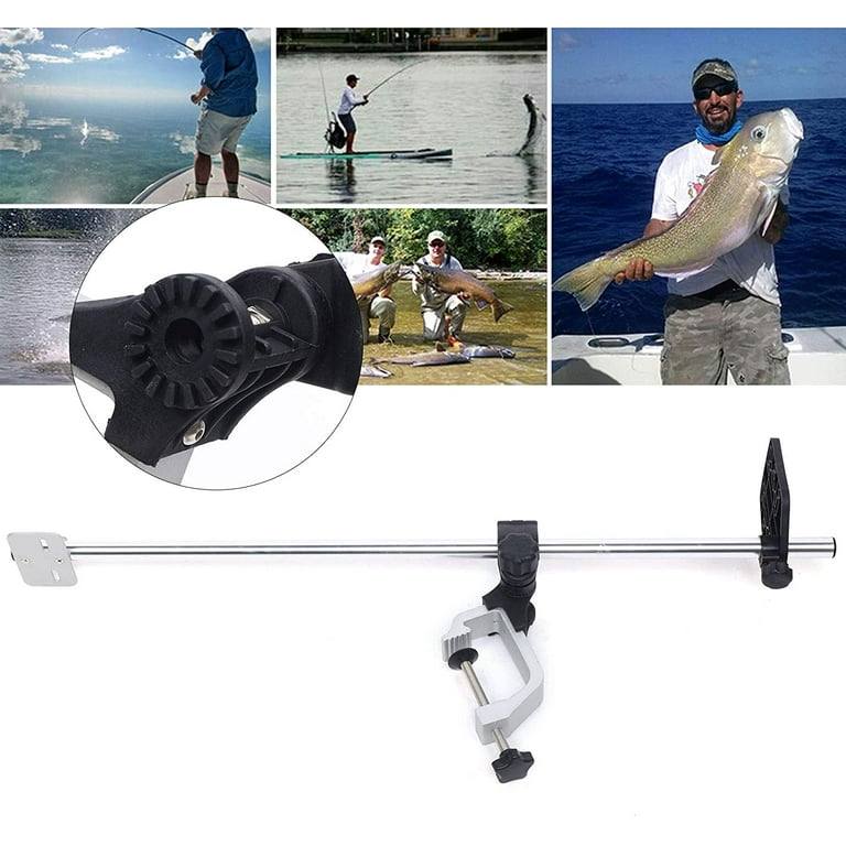 Miumaeov Universal Portable Transducer Fishfinder Mount Bracket 360 Adjustable for Boat Canoe Kayak Fishing Accessories, Size: 31.5 x 5 x 2.6, Black