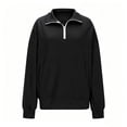 thumbnail image 5 of Resicozy Womens Plus Size Half Zip Pullover Long Sleeve Oversized Sweatshirt Drop Shoulder Hoodie Y2K Clothes with Pockets Black L, 5 of 7