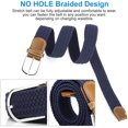 thumbnail image 5 of Pack de 2 cinturones elásticos tejidos para mujer azul + cinturón elástico negro para hombre para pantalones vaqueros, 5 of 5