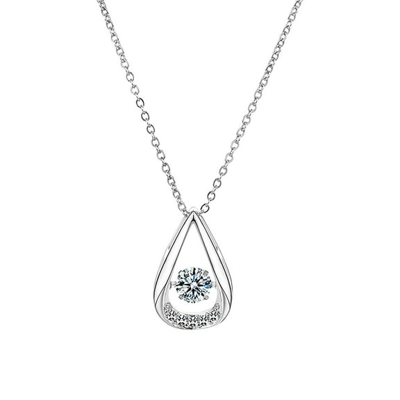 Zircon Crystal Heartbeat Twinkling Necklace - Beating Crystal Sweater Chain with Charming Design, Daily Wear Jewelry for Women