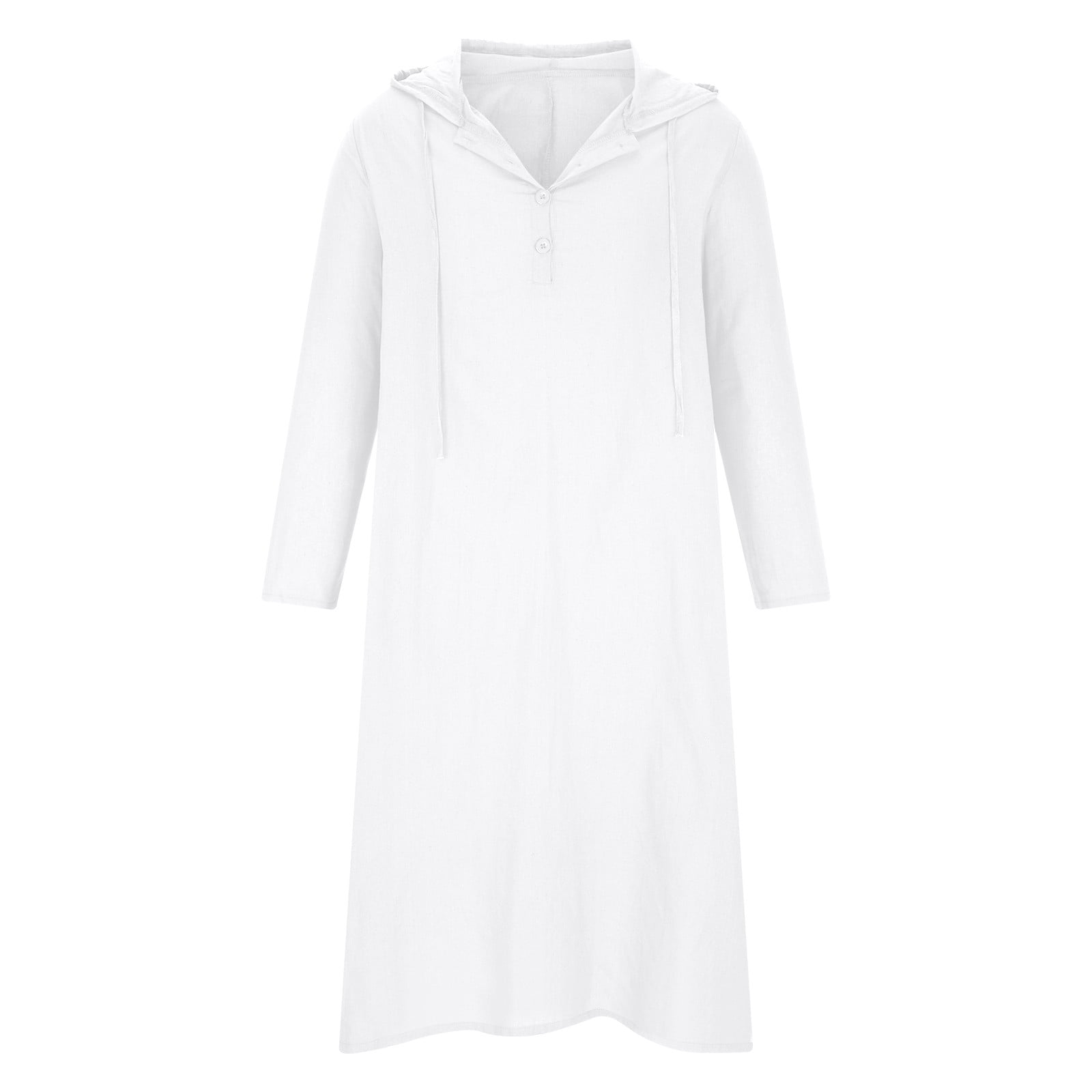 Hvot&aat Men's Muslim Cotton Linen Thobe Middle East Saudi Arab Kaftan Islamic Abaya Dress Dubai Robes Button Ramadan Robes
