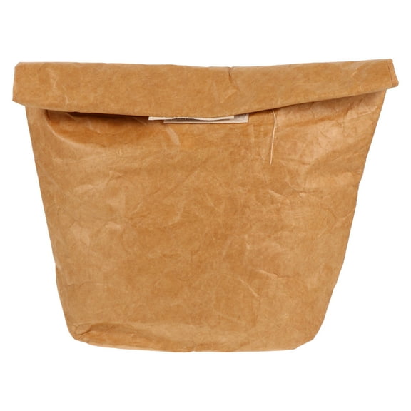 LEORX 1Pc Practical Kraft Paper Bento Bag Brown Environmentally Friendly Degradable Storage