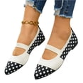 thumbnail image 7 of Everyday Comfortable Ballet Shoes, Walking Shoes Women Slip On, Women's Polka Dots Mesh Ballet Flats Bowknot Pointed Toe Ballerina Flats Closed Toe Comfortable Casual Work Shoes, White 6.5, 7 of 7