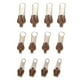 thumbnail image 1 of Kit de reparación de cabezal de cremallera Universal, 12 Uds., repuesto para chaquetas DIY, pantalones vaqueros, abrigos, carteras, café, 1 of 14
