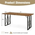 thumbnail image 3 of Costway Table Rectangulaire de Patio 67 Pouces Table de Salle à Manger en Bois d'Acacia Robuste avec Trou pour Parasol, 3 of 9