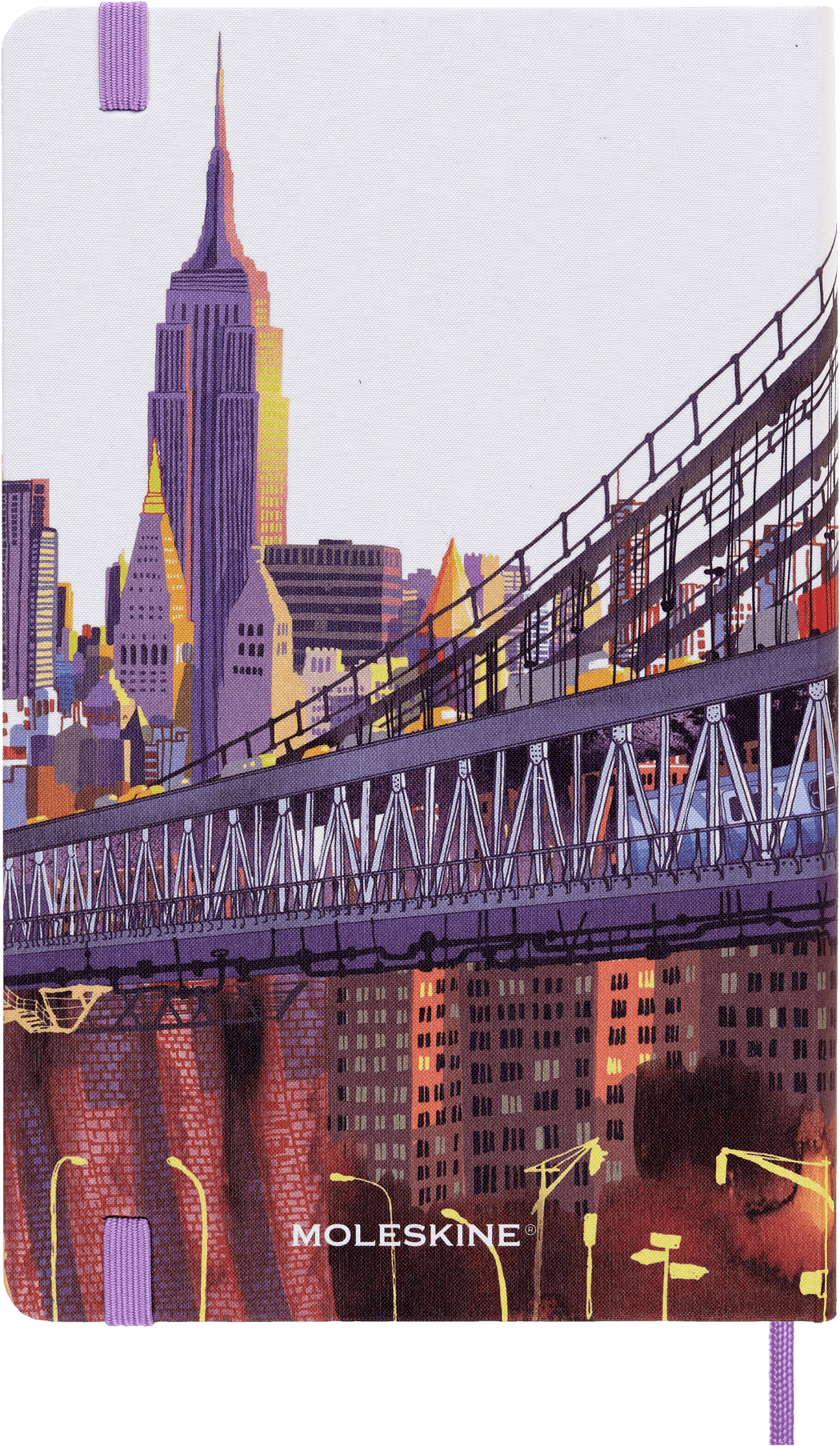 Moleskine Limited Edition 'I am New York' Notebook illustrated by Carlo Stanga, Hard Cover, Large (5" x 8.25"), Ruled, Purple