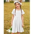 thumbnail image 3 of Arshiner Girl's Summer Dresses Short Sleeve Casual Holiday Skater Twirl Dress with Pockets, 3 of 6