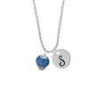thumbnail image 2 of Delight Jewelry Silvertone Blue Crystal Sparkle Spinner Silvertone Script Initial Disc - S - Charm Necklace, 20"+3", 2 of 4